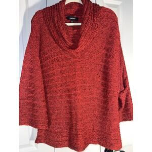 JONESWEAR Red/Black Women's Sweater Cowl Neck Size XL
